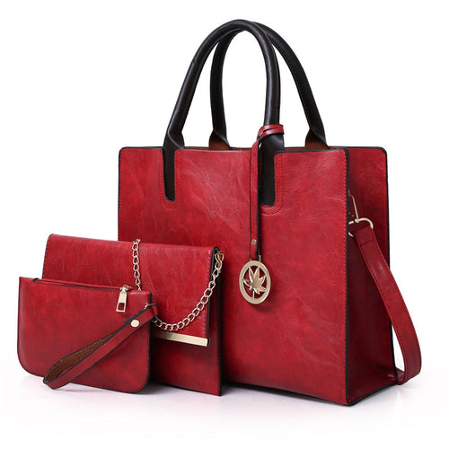 New Women PU Leather Handbag  3Pcs/Set