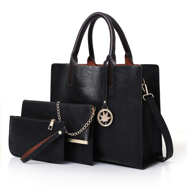 New Women PU Leather Handbag  3Pcs/Set