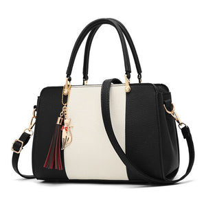 Luxury Women Hit Color PU Leather Handbag