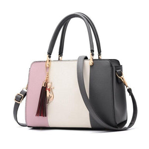 Luxury Women Hit Color PU Leather Handbag