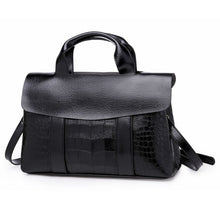 Load image into Gallery viewer, Double Layer Waxy PU Leather Women Handbag