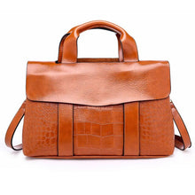 Load image into Gallery viewer, Double Layer Waxy PU Leather Women Handbag