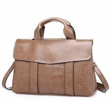 Load image into Gallery viewer, Double Layer Waxy PU Leather Women Handbag