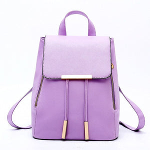 New Women Backpack PU Leather Small School Bagpack