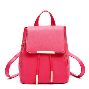 New Women Backpack PU Leather Small School Bagpack