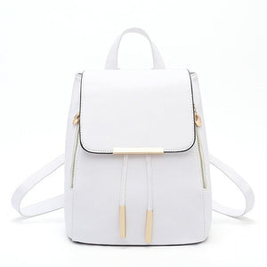 New Women Backpack PU Leather Small School Bagpack