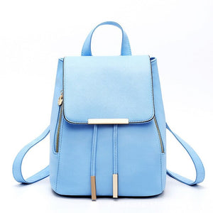 New Women Backpack PU Leather Small School Bagpack