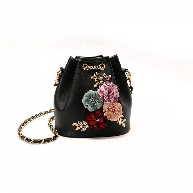Women Handbag PU Leather Bucket Shoulder Bag