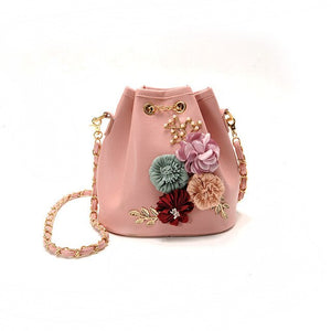 Women Handbag PU Leather Bucket Shoulder Bag